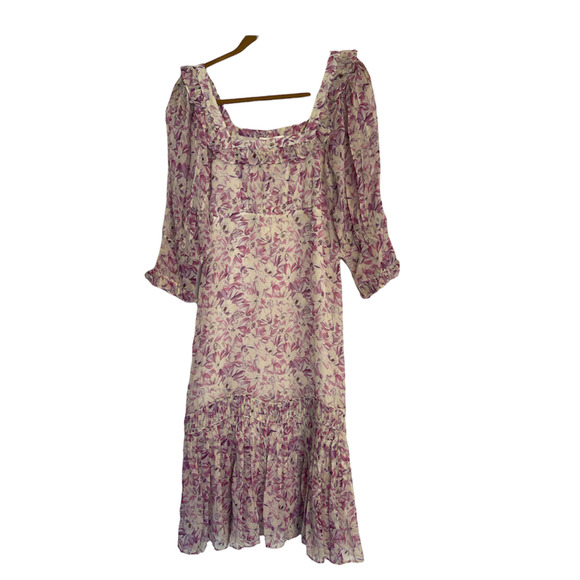 Love Shack Fancy Magenta Starlight Julio Silk Midi Dress Size XXS - Picture 4 of 13